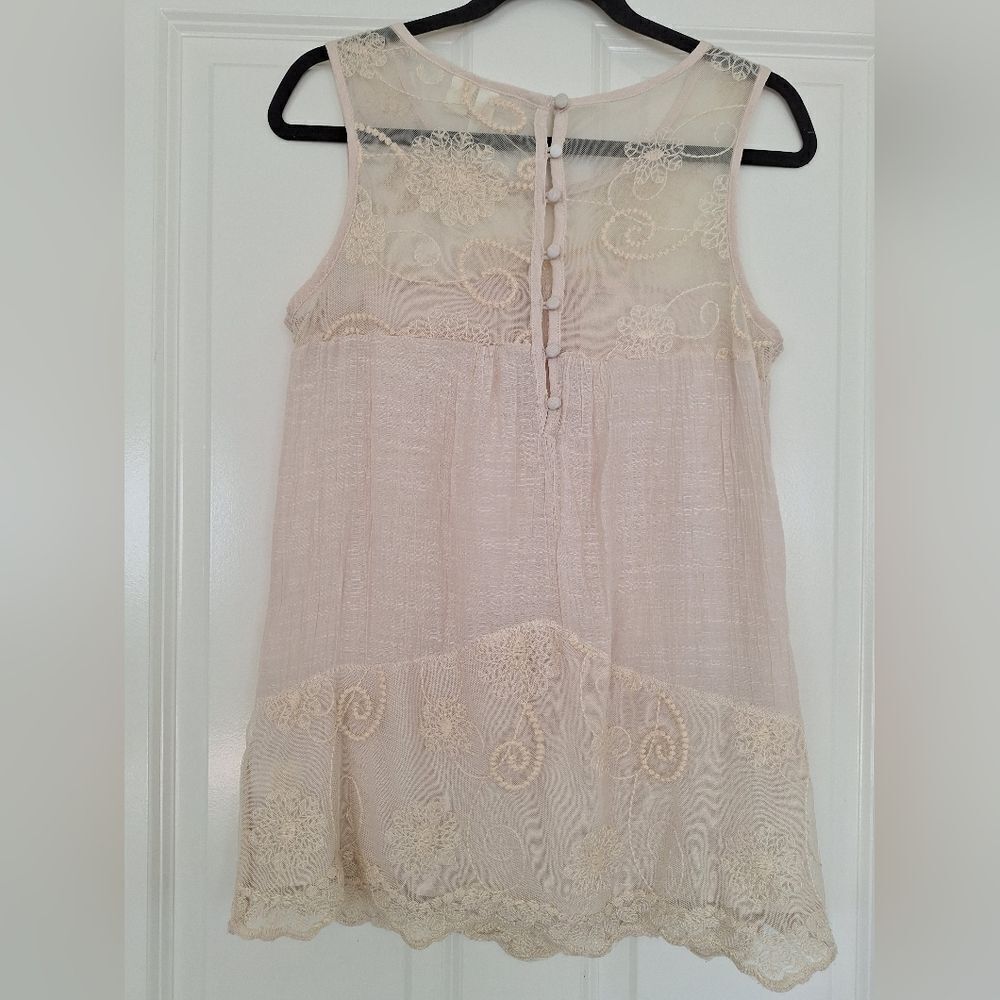 Adiva lace cream top size S - Picture 4 of 7
